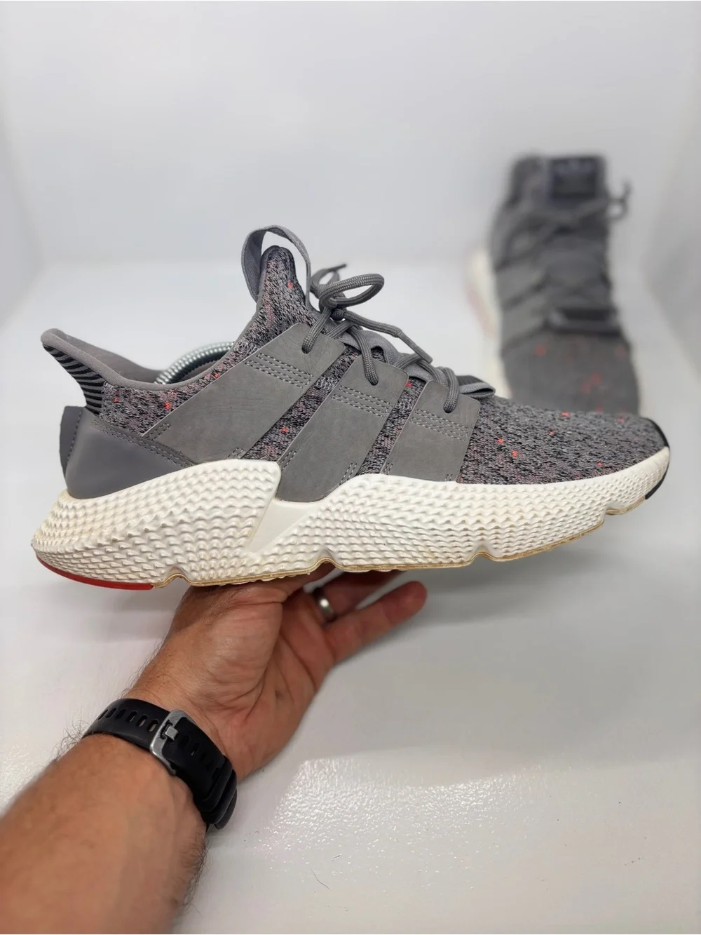 adidas Prophere Gray Knit Sneakers Men’s 11 CQ3023 Casual Athletic Shoes